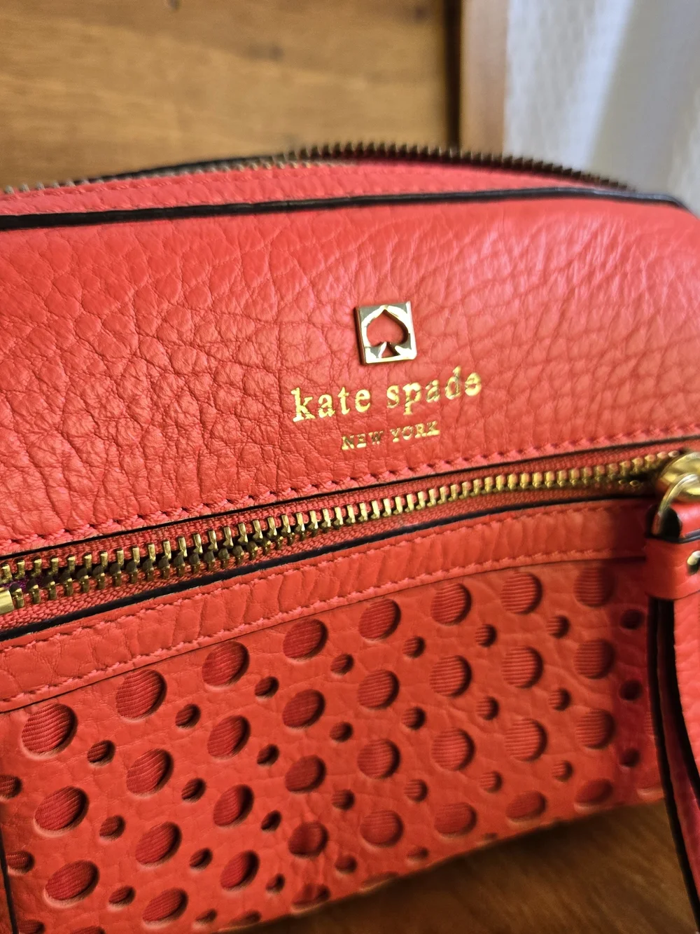 Kate Spade Pink Perforated Leather Perri Lane Looloo Crossbody Bag